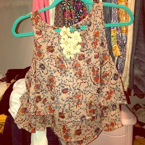 Floral crop top layered